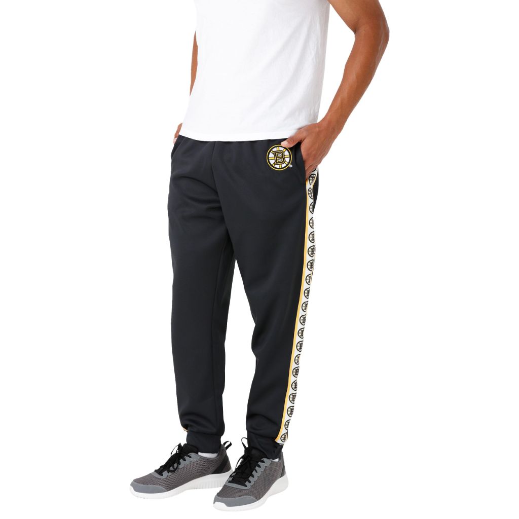 FOCO Men's Standard NHL Team Color Stripe Logo Track Suit Pants (Medium)