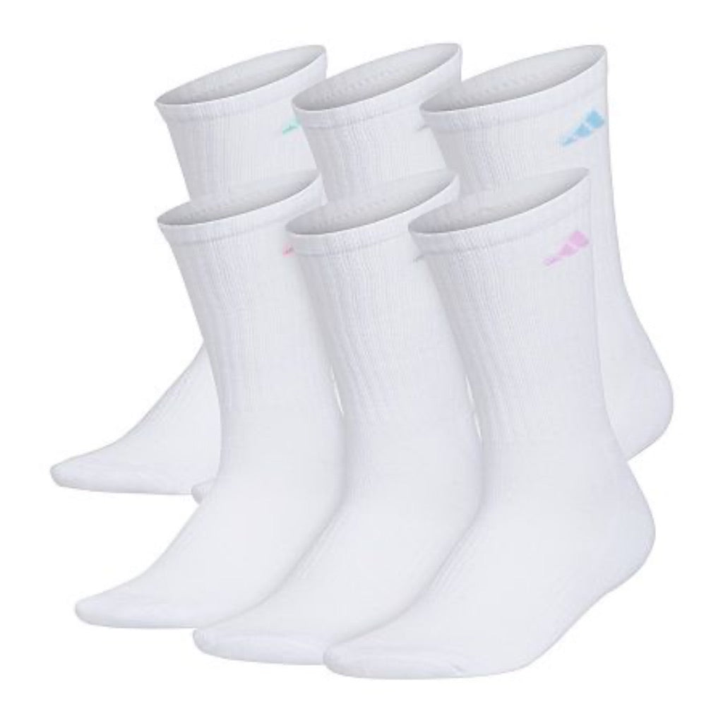 Adidas Women's Athletic Cushioned Crew Socks (6-Pair) with Arch Compre