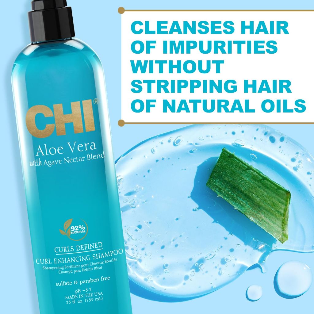 CHI Aloe Vera Curl Enhancing Shampoo, 25 Oz