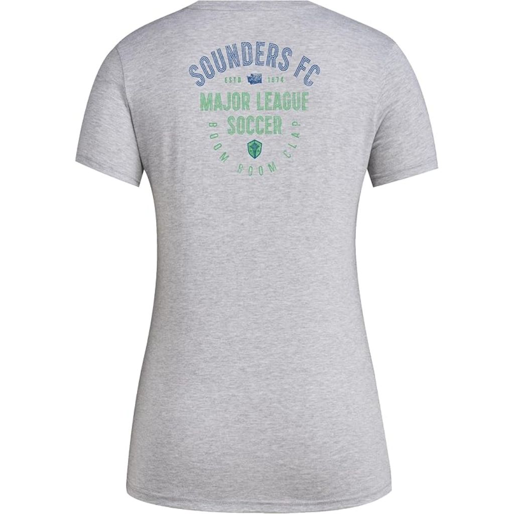 adidas Women's Seattle Sounders MLS Short Sleeve T-Shirt - Gray, Size 3XL