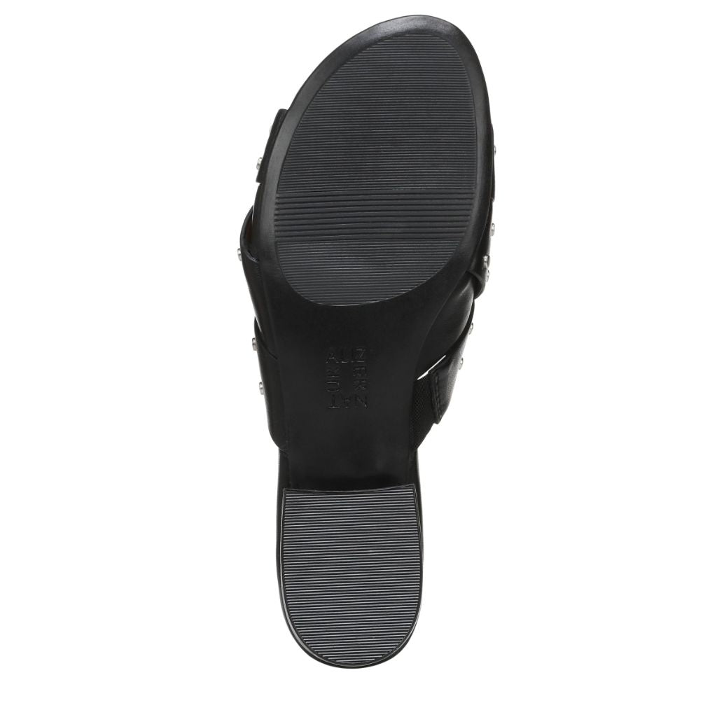 Naturalizer Womens Morena Slide Sandal Black Leather 6 M