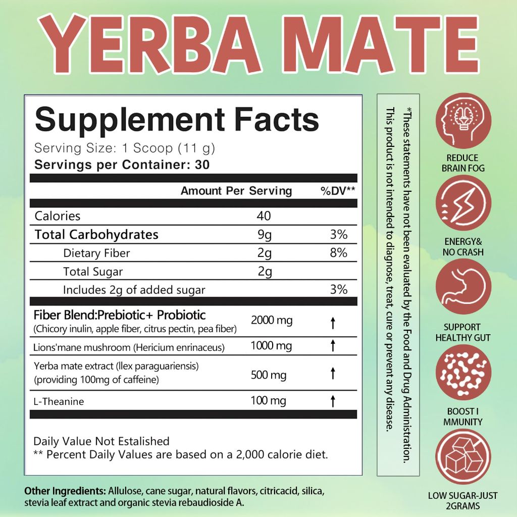 Yerba Mate Instant Tea Powder – Peach Mango, 30 Servings 11oz