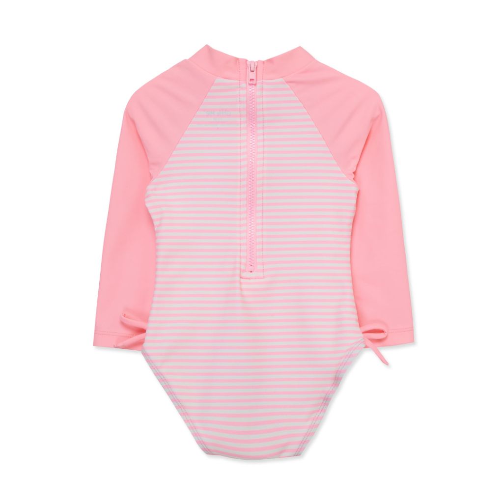 Little Me Clothes for Baby Girls' Fish One Piece Rashguard, Bright Pink - size 6-9 Month
