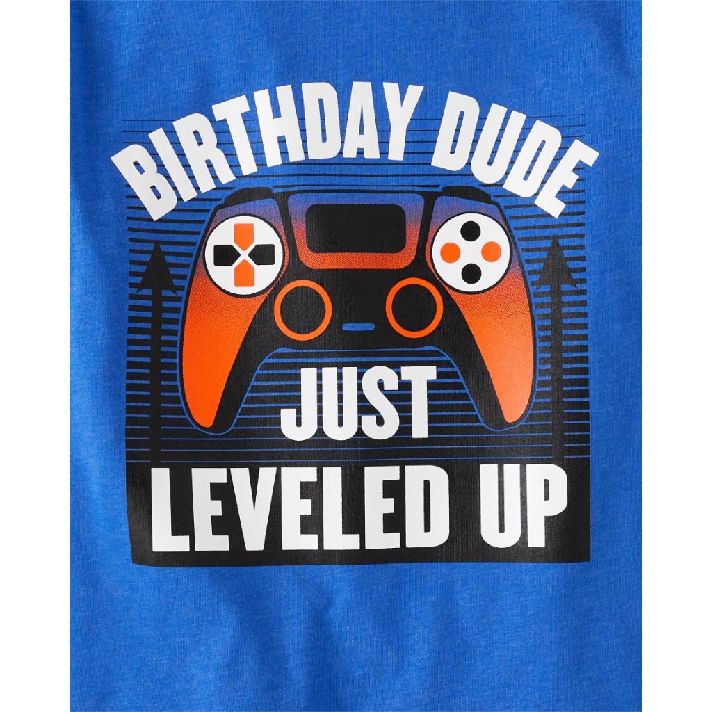 The Children's Place,Boys,Gamer Short Sleeve Graphic T-Shirts,Multipacks,Birthday Gaming/Dino 2-Pack,X-Small