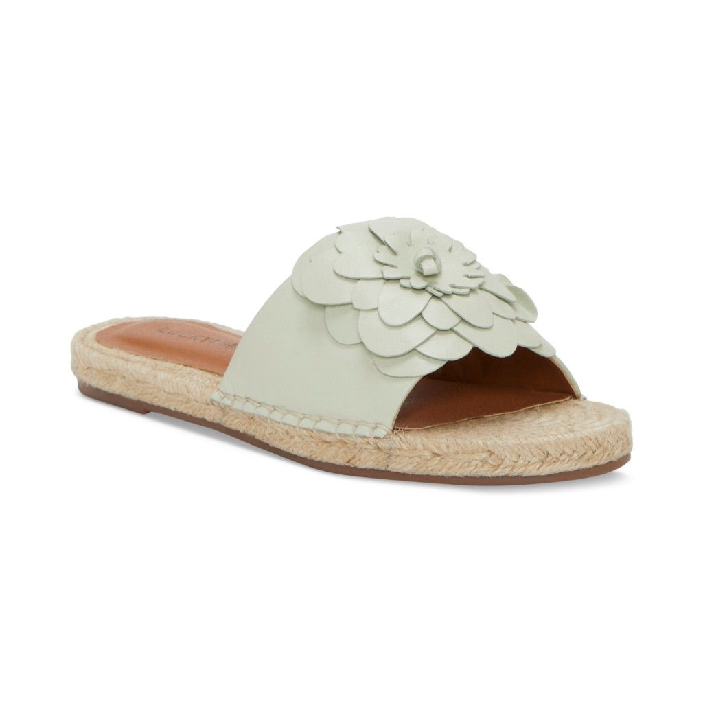 Lucky Brand Biricha Floral Flat Sandals Women's Sandals Peppermint : size 8 B - Medium, Leather