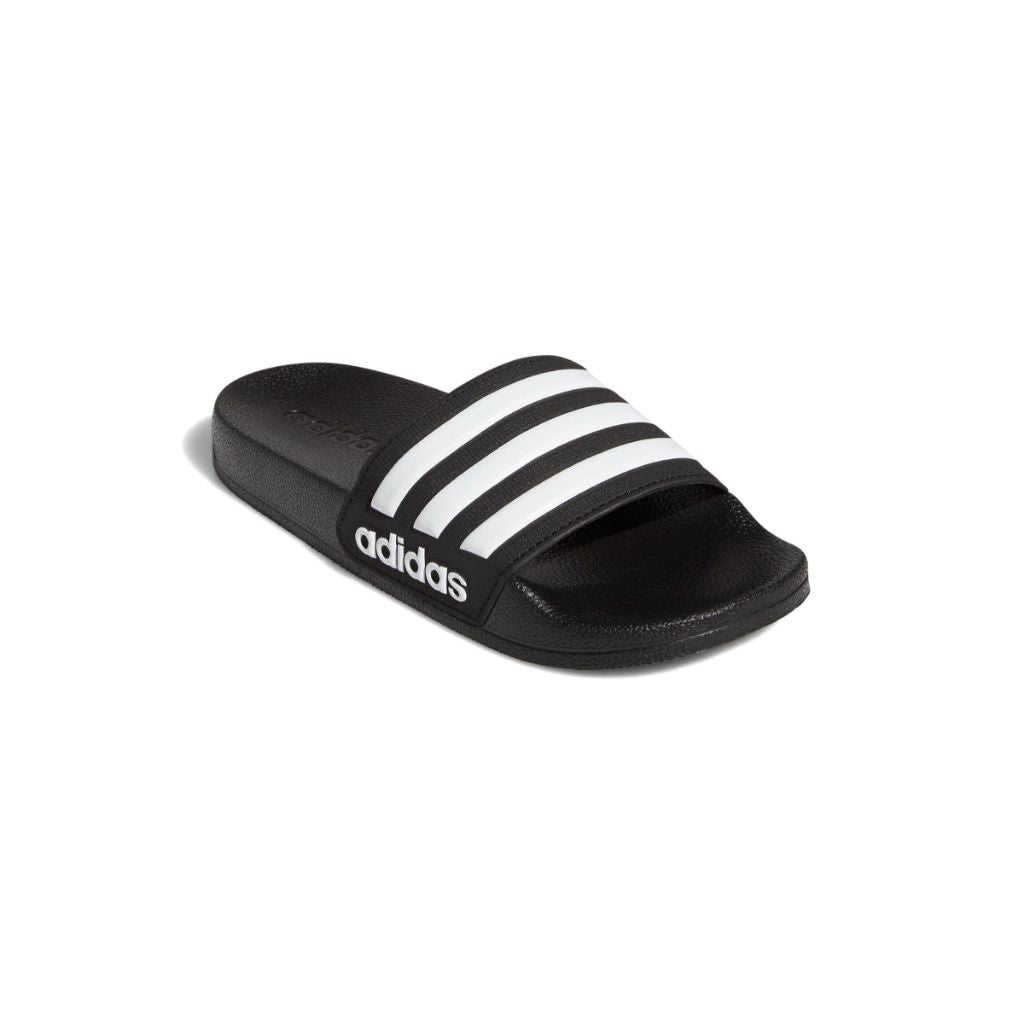 adidas Big Kid's Adilette Shower Slide Sandals - Core Black/White, Size 4 Big Kid