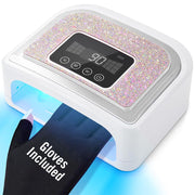 Aedavey Cordless Nail Lamp, 120W Rechargeable UV Nail Lamp for Gel Nails, Rhinestones Diamond