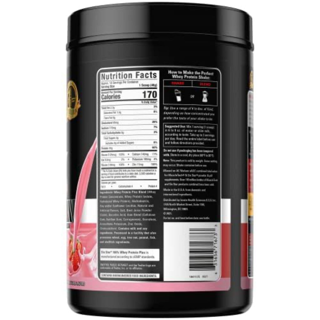 Six Star 100% Whey Protein Plus Recovery Powder - Strawberry Smoothie, 1.8lbs
