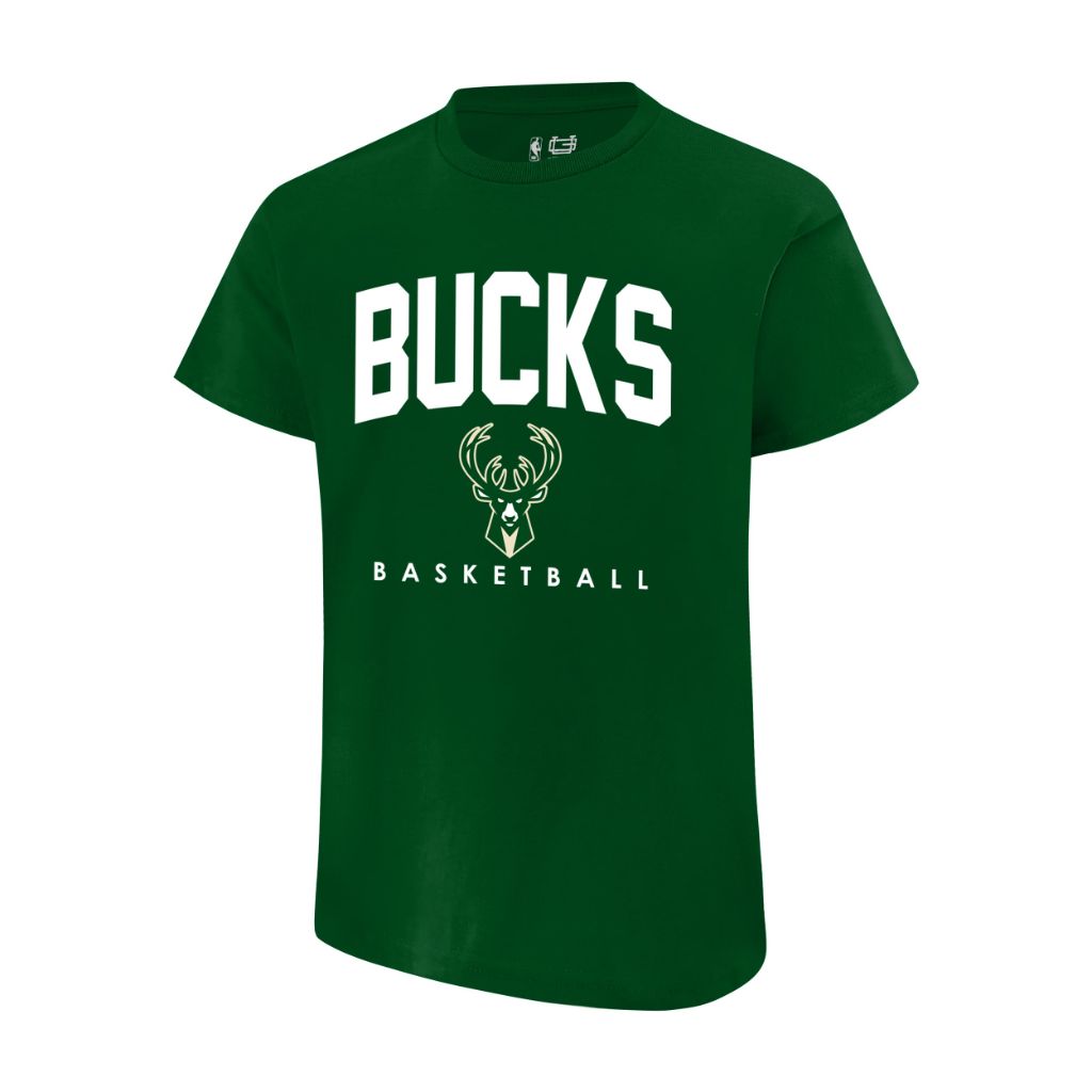 SZ L, Ultra Game Men's NBA Official Teamster Short Sleeve T-Shirt, Milwaukee Bucks, Team Color