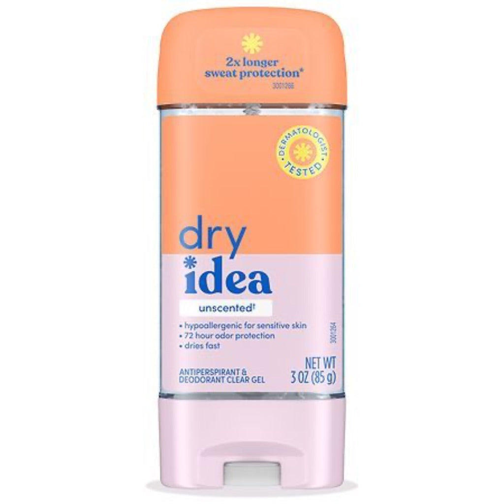 Dry Idea Gel Deodorant & Antiperspirant  Unscented for Sensitive Skin  3 oz.
