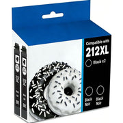 Printer Ink 222XL Black Ink Cartridges Replacement for 222XL 222 T222XL High Yeild for Workforce Printer (2 Black)