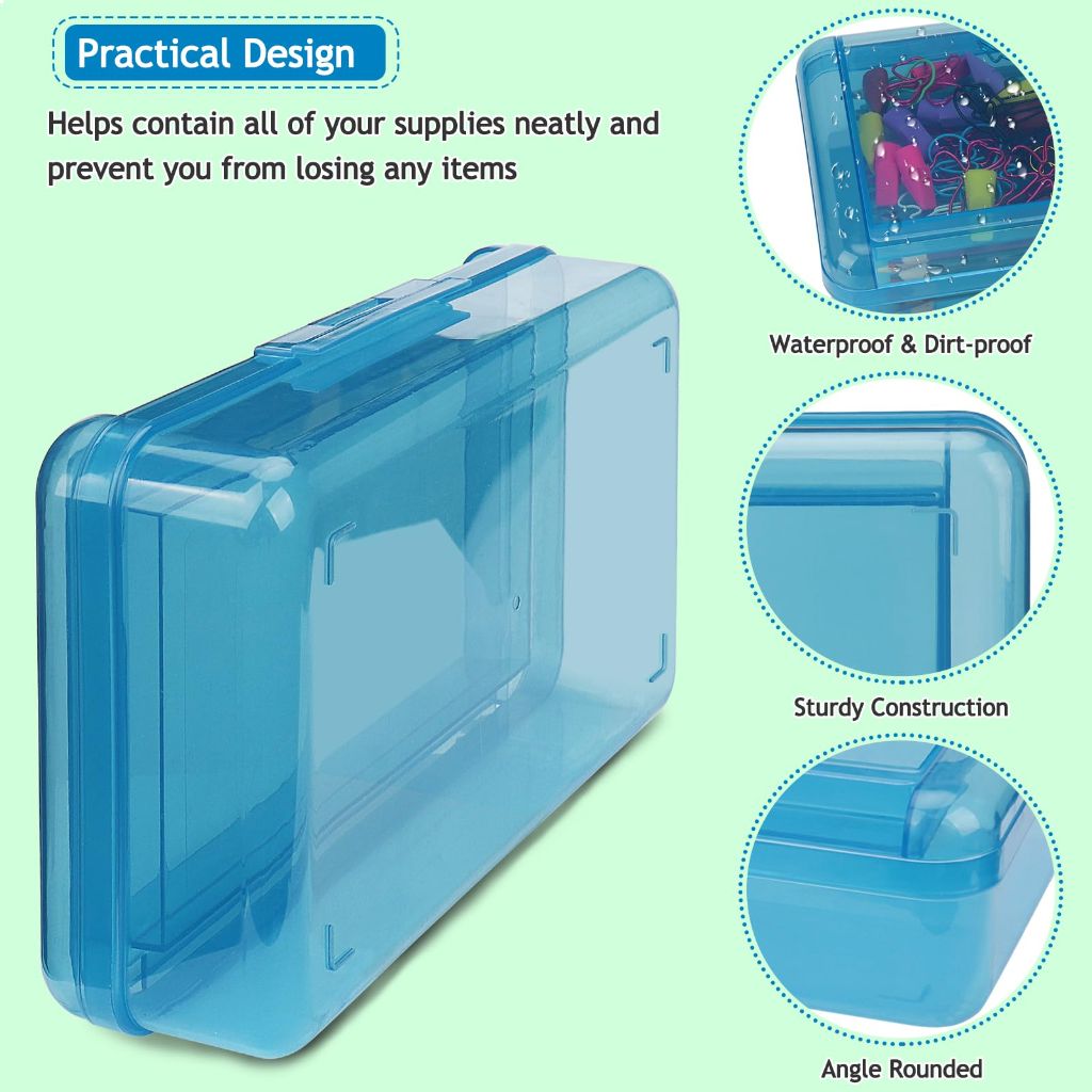 6 PCS Pencil Box, Transparent