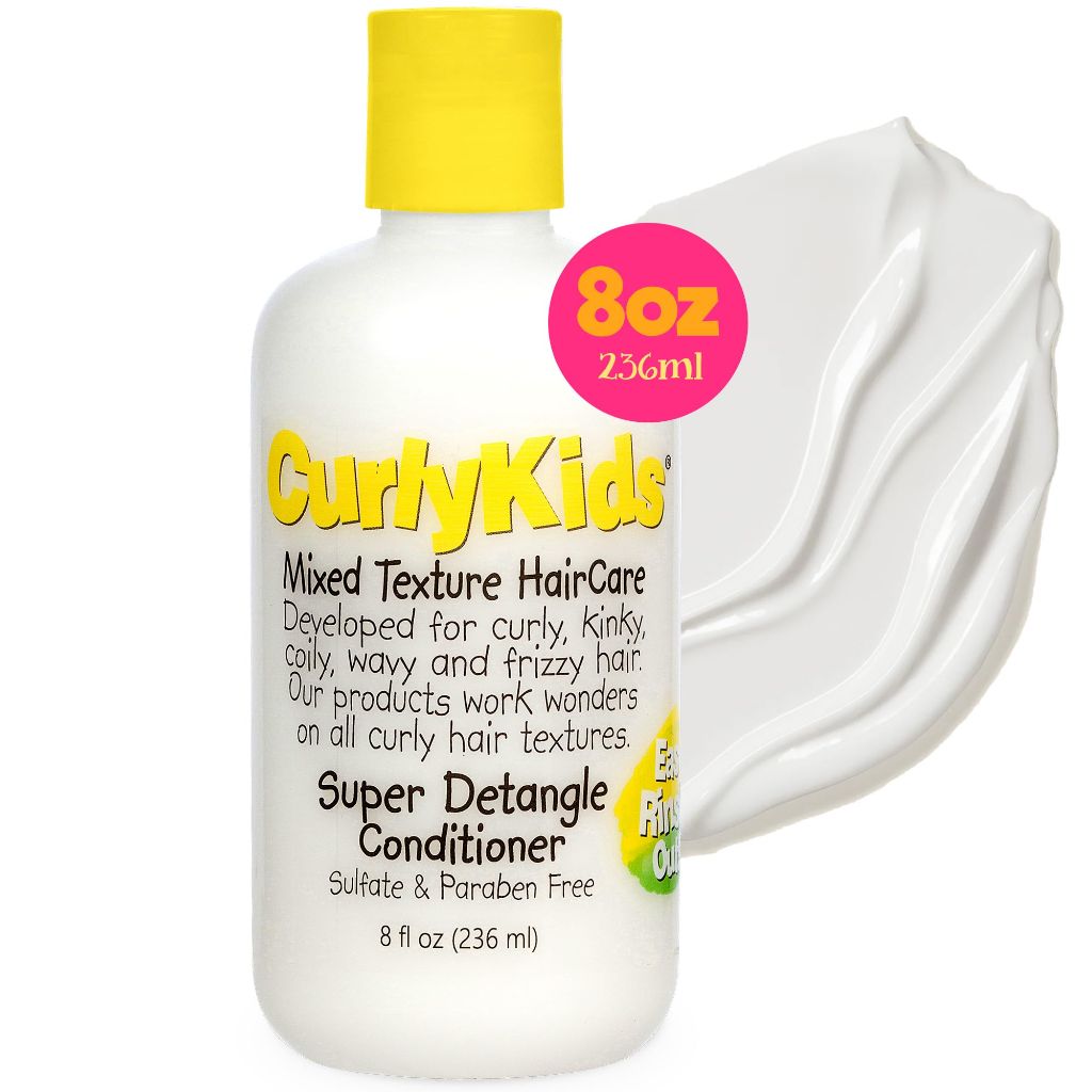 CurlyKids Super Hair Detangler Conditioner | Kids Hair Conditioner for Curly, Kinky & Wavy Hair - 8oz
