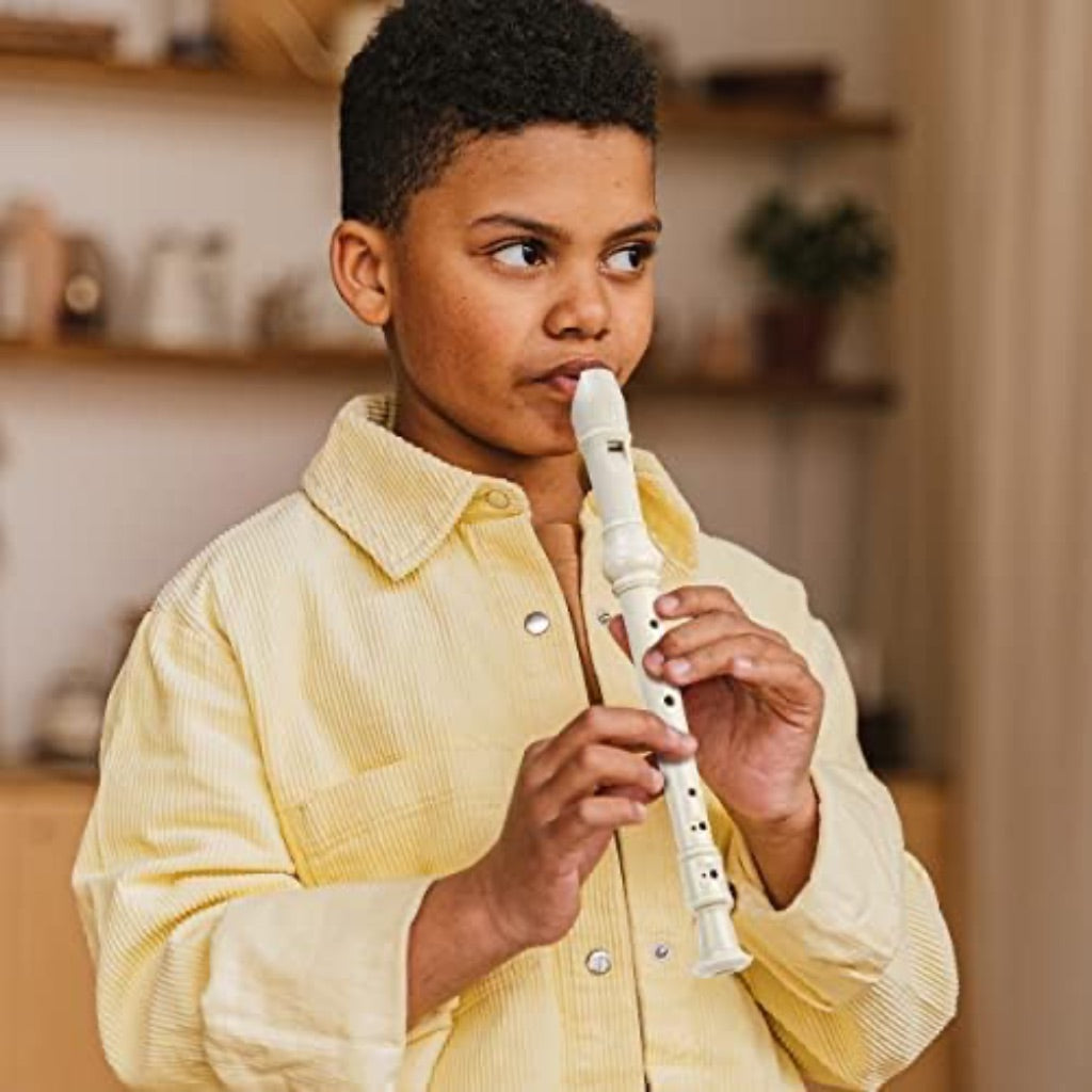 Soprano Recorder C Key 8 Holes 3-Piece German style Baroque Fingering Recorder Instrument with Cleaning Rod and Storage Bag, for Beginners Kids students((2 Set Beige)