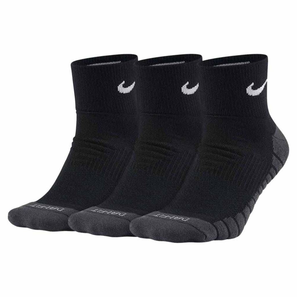 SZ L, Nike Unisex Everyday Max Cushioned Training Ankle Socks (3 Pairs), White/Wolf Grey/Black