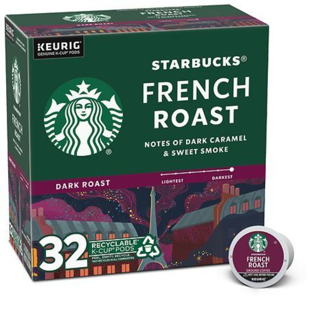 Starbucks French Roast Dark Roast Keurig K-Cup Coffee Pods, 32ct