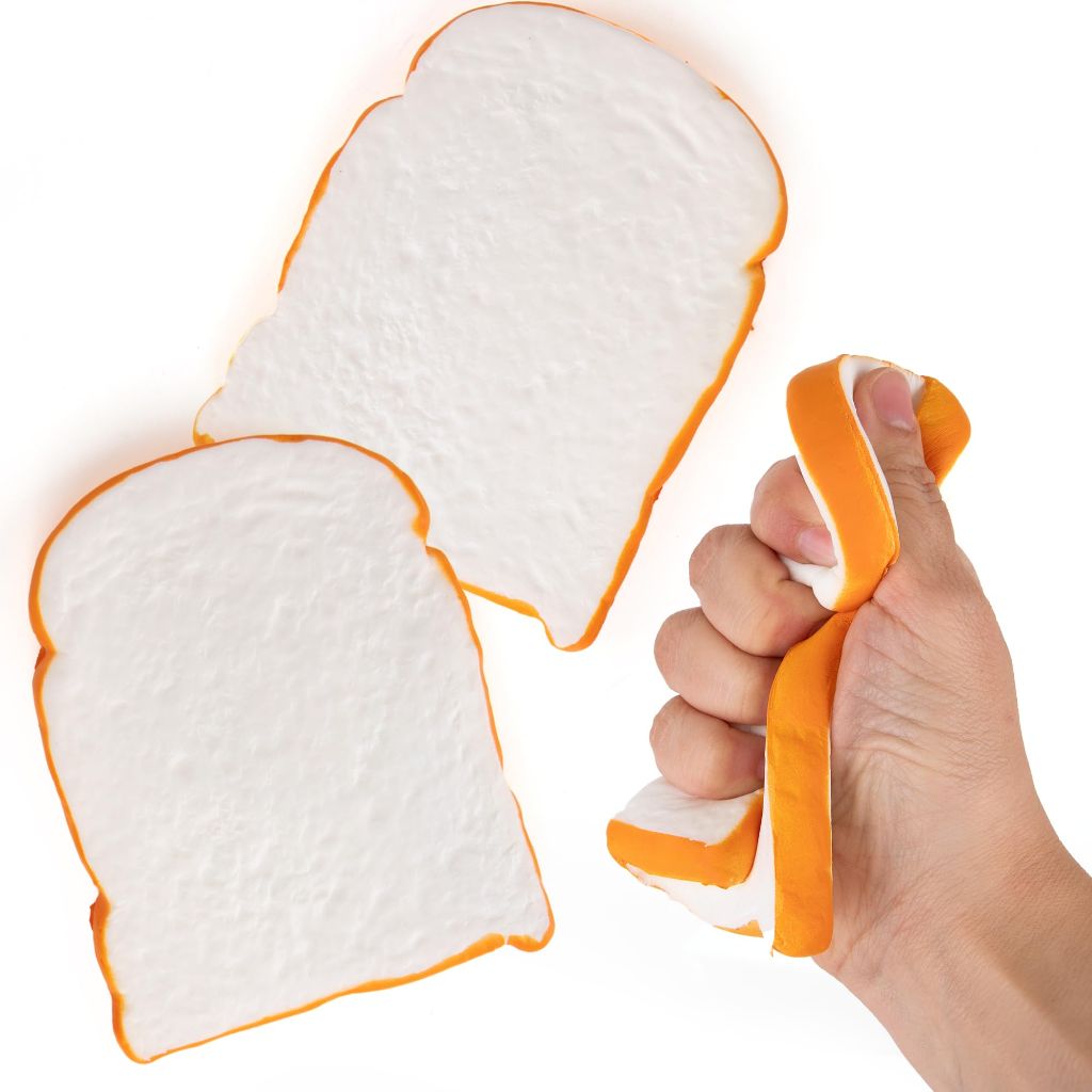 ArtCreativity Sticky Squishy Sliced Bread - 2 PK - Soft Toys for Kids and Adult for Stress and Anxiety
