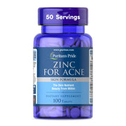Puritan's Pride Zinc for Acne Skin Formula, 100 Tablets