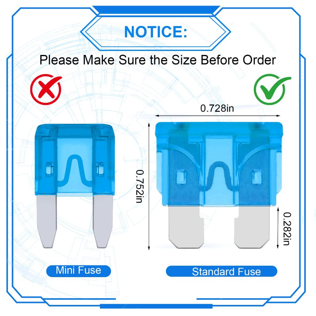 Giwiemi 220Pcs Standard Fuse Kit with 11 Sizes (2A - 40A)