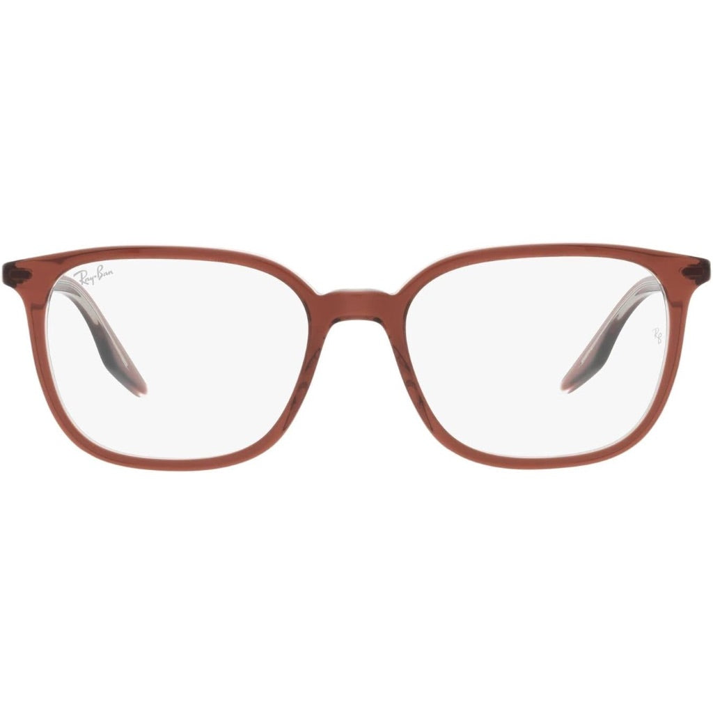 Ray-Ban Rx5406 Square Prescription Eyewear Frames, 54mm - Brown on Transparent Demo Lens