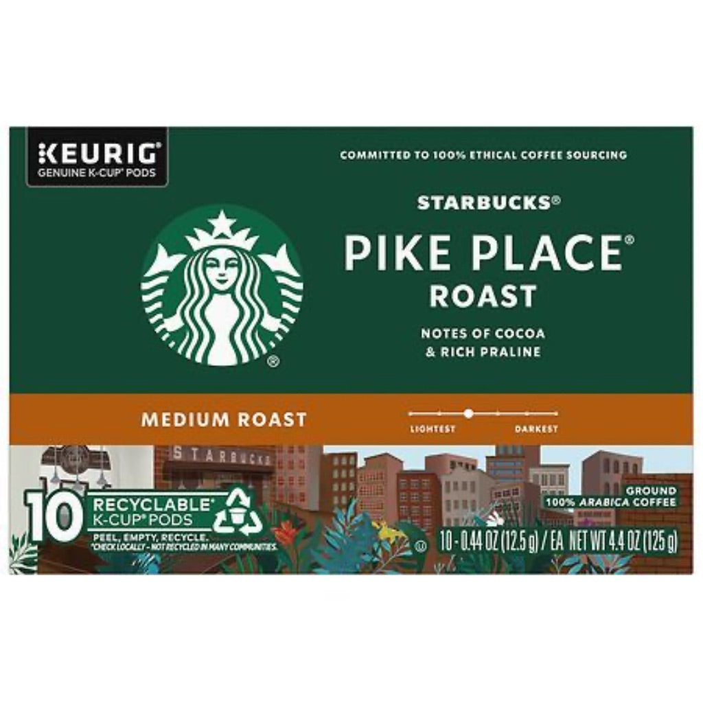 Starbucks Pike Place Medium Roast Keurig K-Cup Coffee Pods, 10ct
