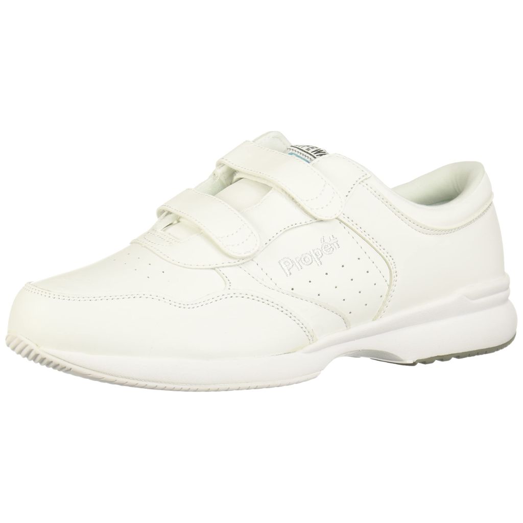 Propét Men LifeWalker Strap Sneaker, White, 7 Wide