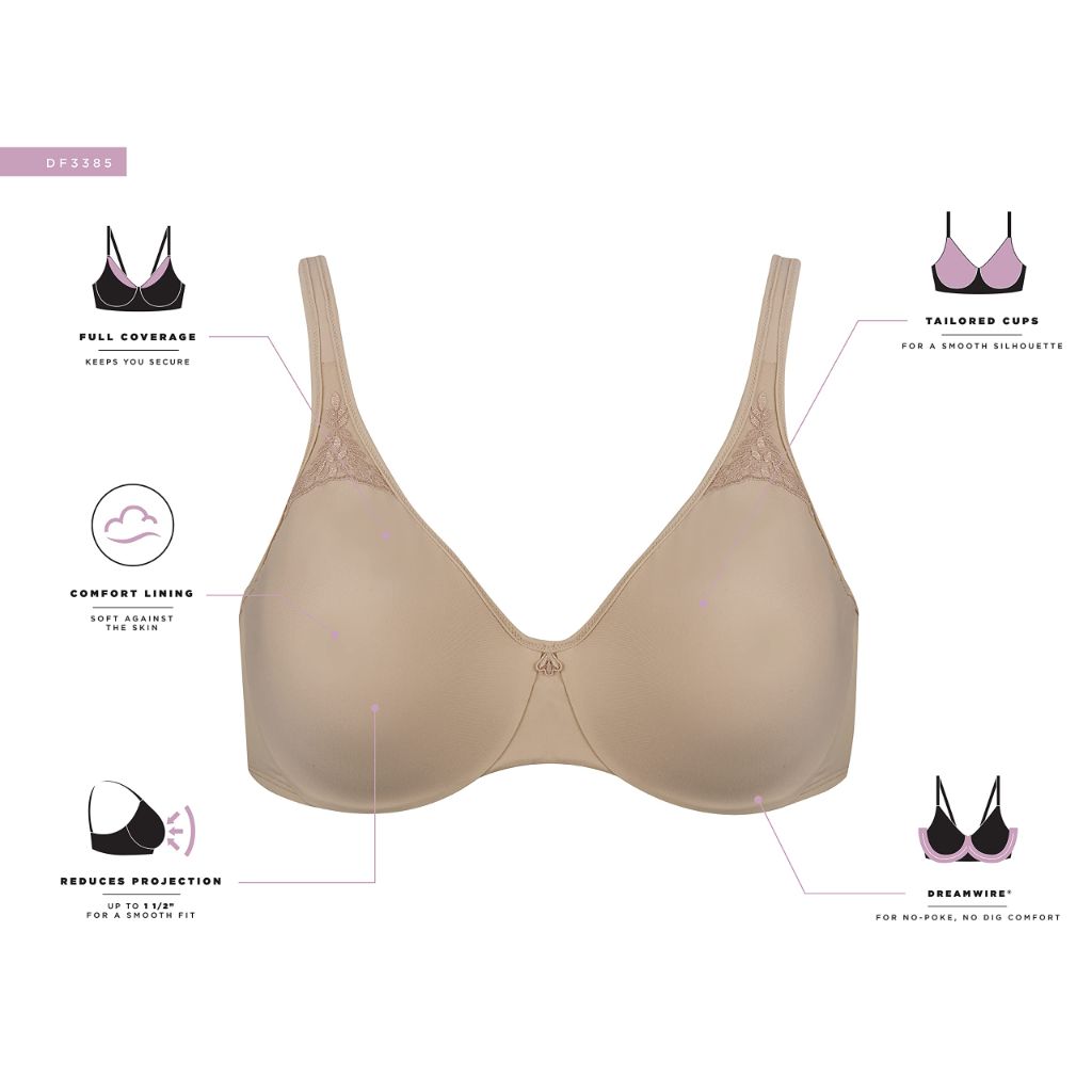 Bali womens Passion for Comfort Underwire Df3385 minimizer bras, Soft Taupe, 34C US