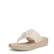 SZ 7.5W, BZees Women's Bloom Flip-Flop Natural Stretch Linen