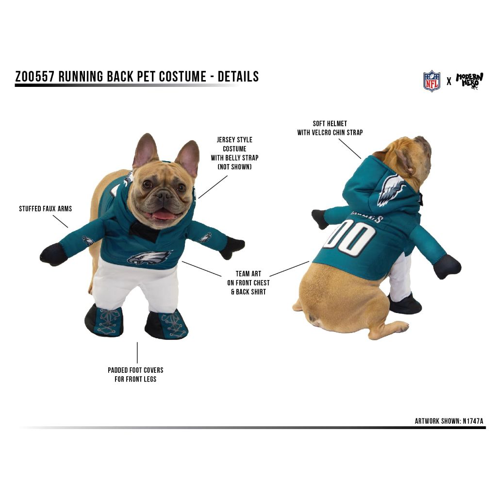 NFL Dallas Cowboys Officially Licensed Running Dog Costume by MODERN HERO Includes 2 pc Set - Bodysuit and Hat (Large)