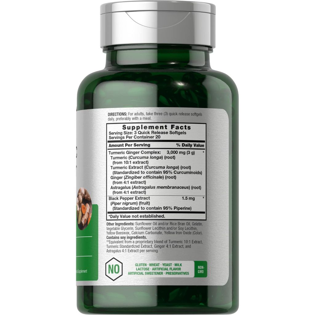 Horbäach Turmeric and Ginger Supplement | 60 Softgel Capsules
