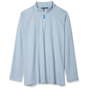 D & Jones Men's Crownlux Performance Micro Stripe Quarter Zip Long Sleeve Pullover - Ocean Blue, Small