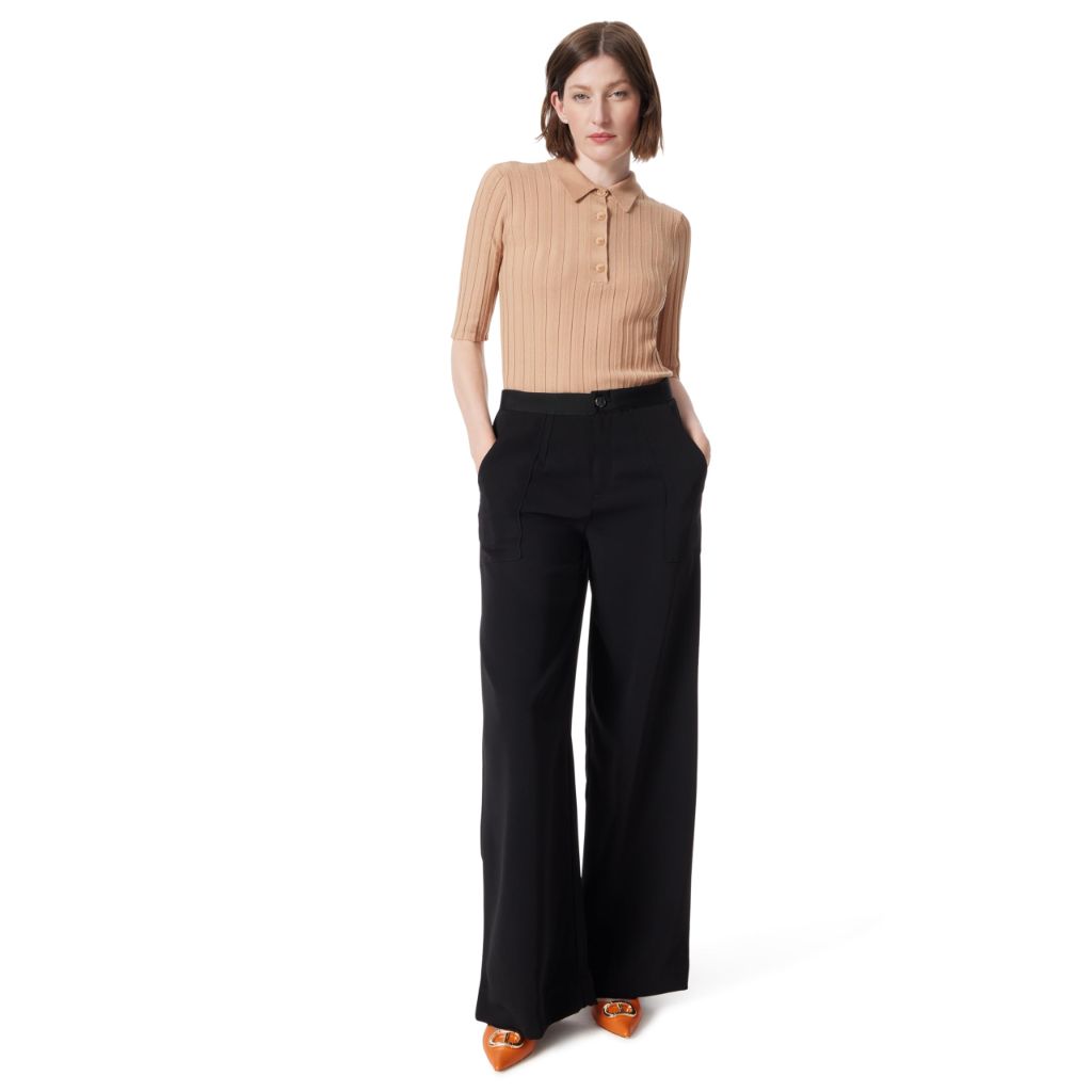 DEE OCLEPPO Women's Juniper Wide Leg Pant with Utility Pockets, Black, Size 6