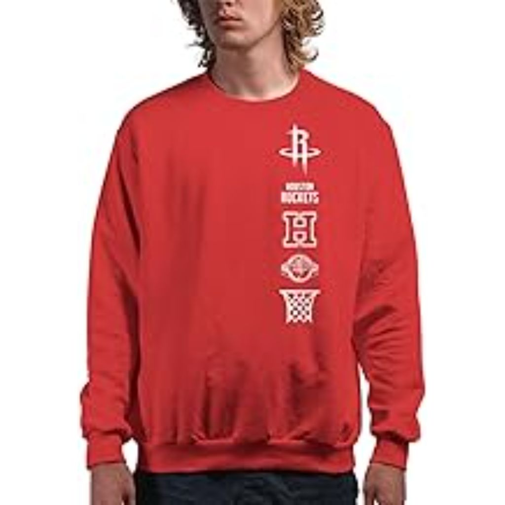 Junk Food NBA - Stacked Logo - Officially Licensed Adult Pullover Fleece Crew Neck for Men and Women