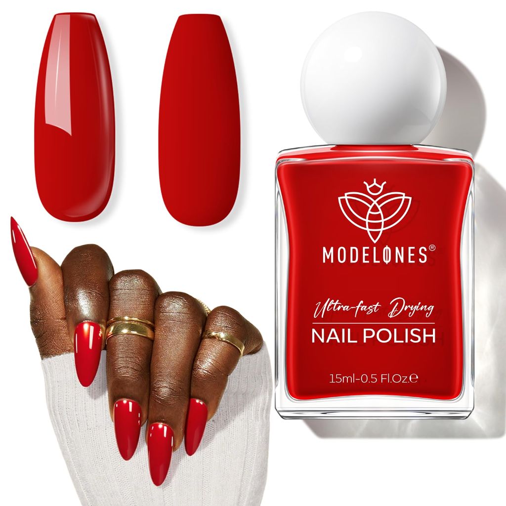 Modelones Red Nail Polish Quick Dry - 15ml
