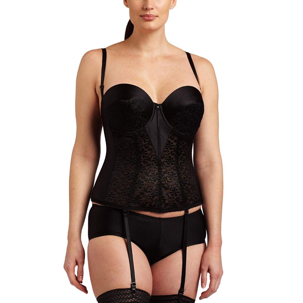 Carnival Women's Full Figure Tuxedo Torsolette Bra, Black, 32D