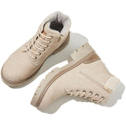 FINIWOR Ankle Boots for Women Hiking Boot Women Combat Boots Lace Up Womens Snow Boots Waterproof Fur Winter Boots Black Boots.(Khaki.US10)