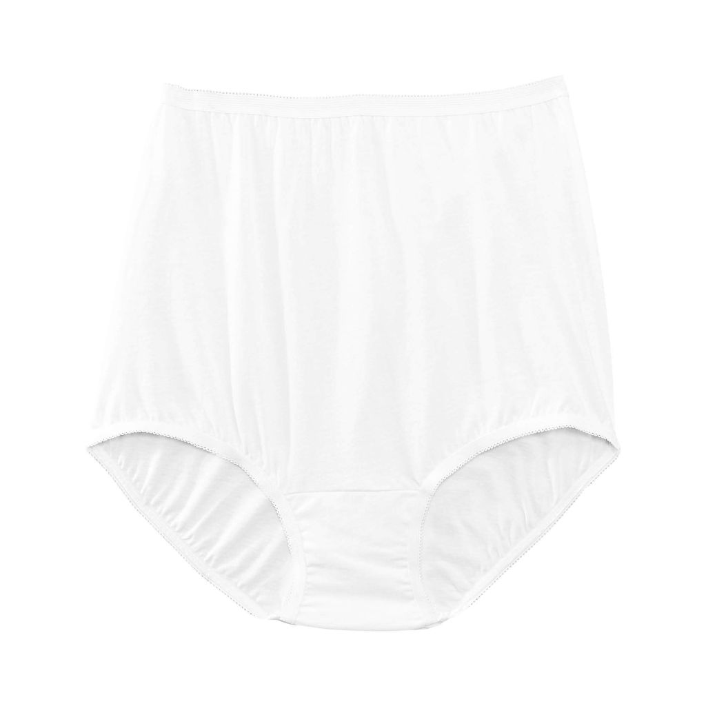 Vanity Fair Tailored Panties, White, 7, 3-pk - Cotton
