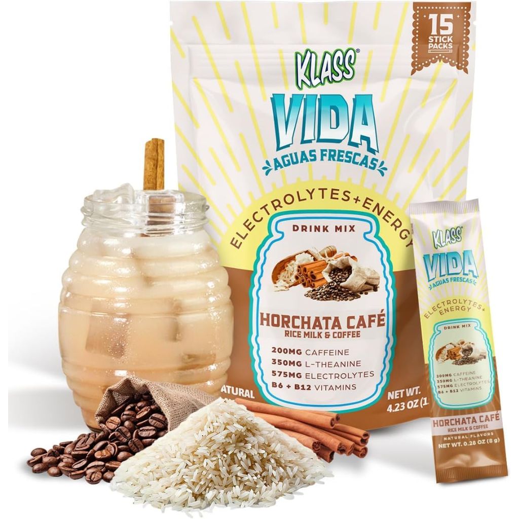 KLASS VIDA Hydration + Energy Electrolyte Drink Mix | 15 Single-Serve Stick Packs