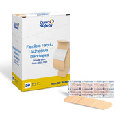 Dynarex Sterile Adhesive Fabric Bandages – 1" x 3" Flexible Wound Dressing, 1 Box of 50