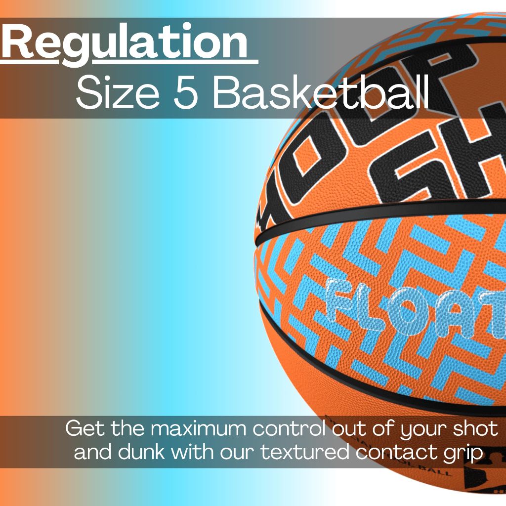 Swimming Pool Basketball Hoop Set by Hoop Shark - Orange/Blue - Inflatable Hoop with Ball