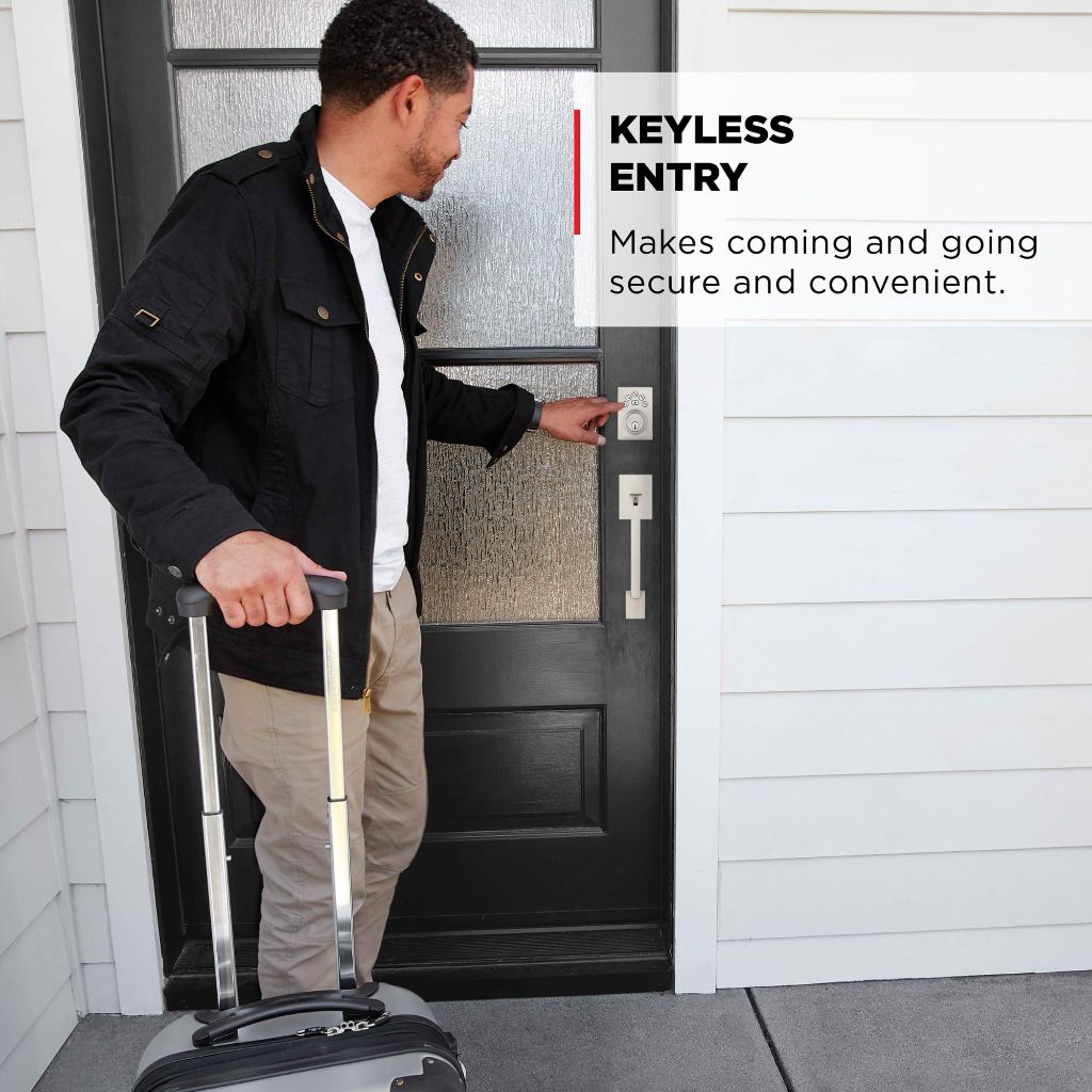 Kwikset Powerbolt 240 5-Button Keypad Satin Nickel Contemporary Electronic Deadbolt Door Lock