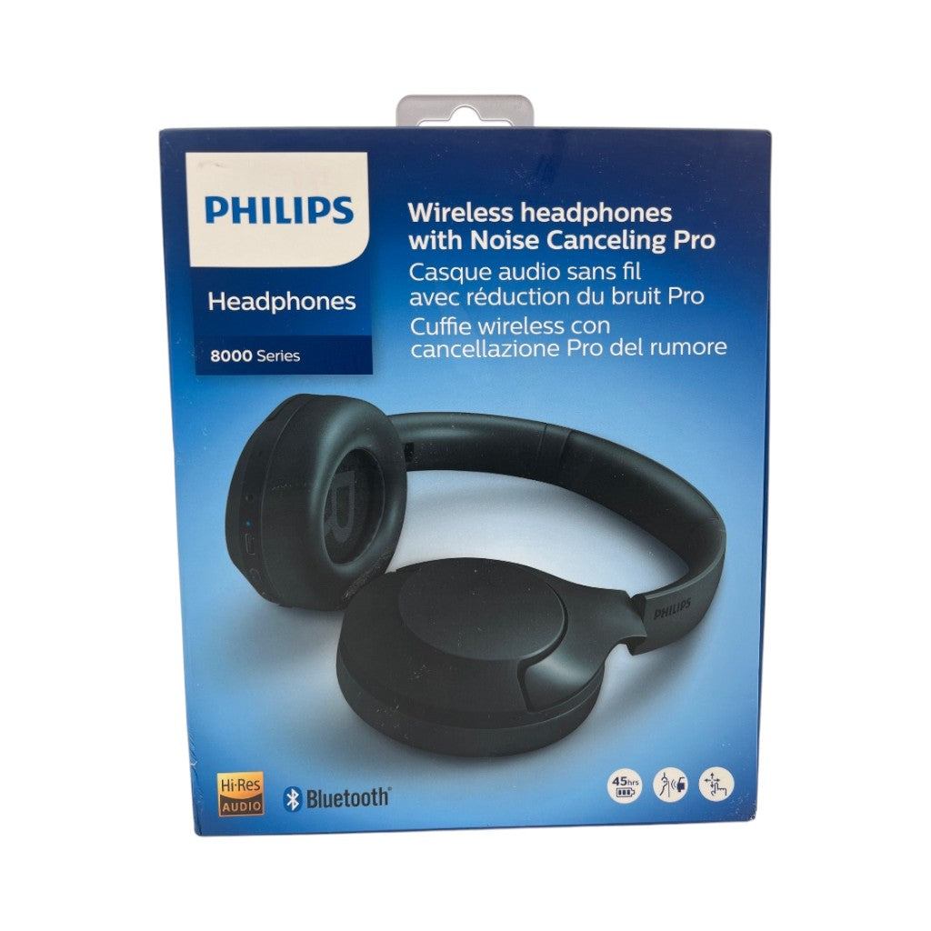 Philips H8506 Over-Ear Bluetooth Headphones with Noise Canceling Pro (Black)