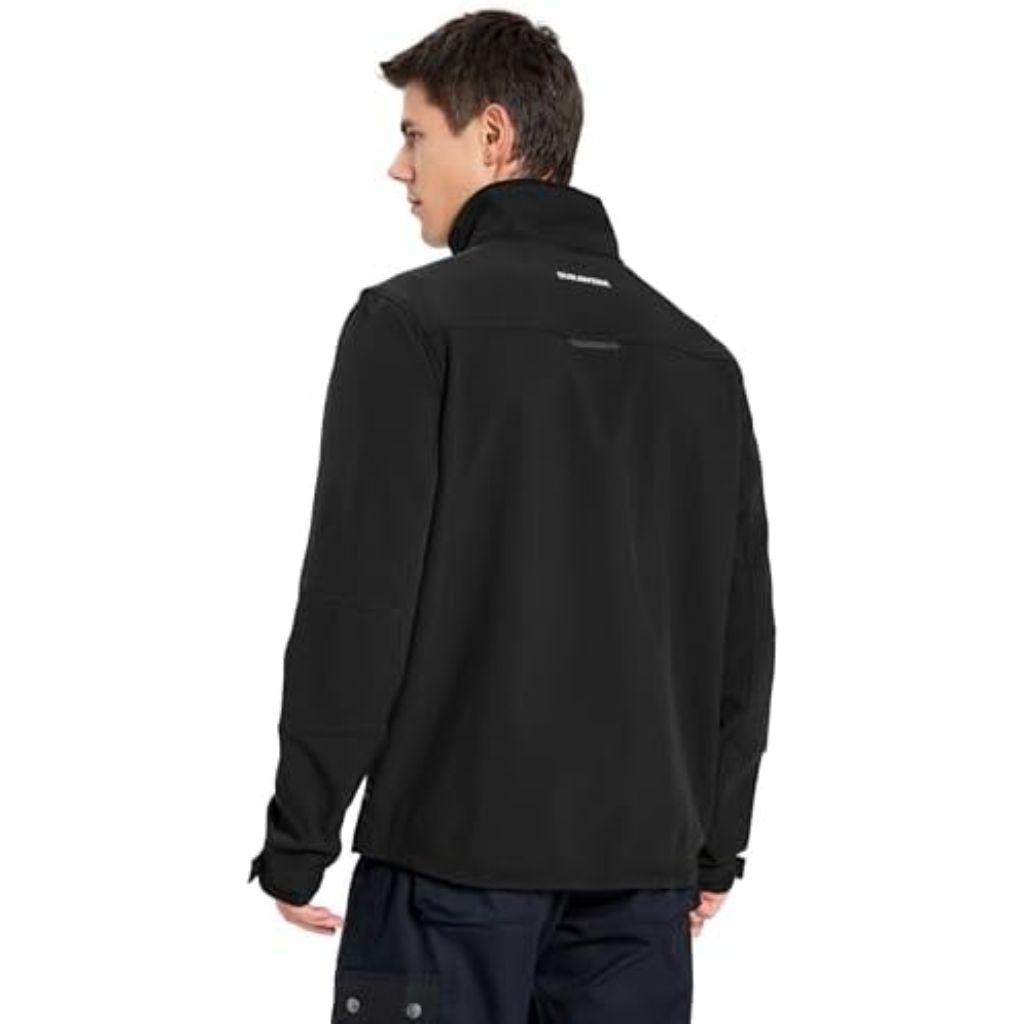 DURAWERK Men's Softshell Water-Resistant Fleece Jacket - Black, Large