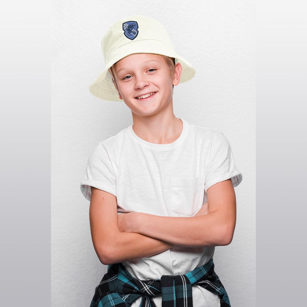 Harry Potter Bucket Hat for Kids, Boy and Girl Sun Hat Kid Ages 4-7 and Big Kids 7-14 | White | Ravenclaw
