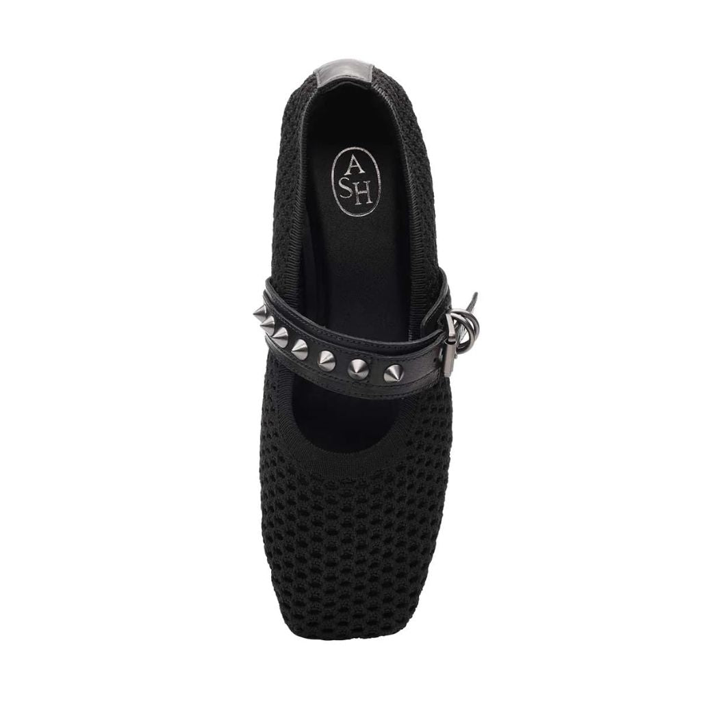 ASH Women's Bijoux Mesh Maryjane Ballet Flat - Elegant and Comfortable, Stylish Footwear for Everyday Wear, Black - 5