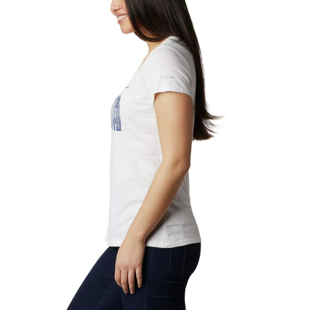 SZ 3X, Columbia Women's Plus Size Solar Shield Graphic Tee, White/Think Outside