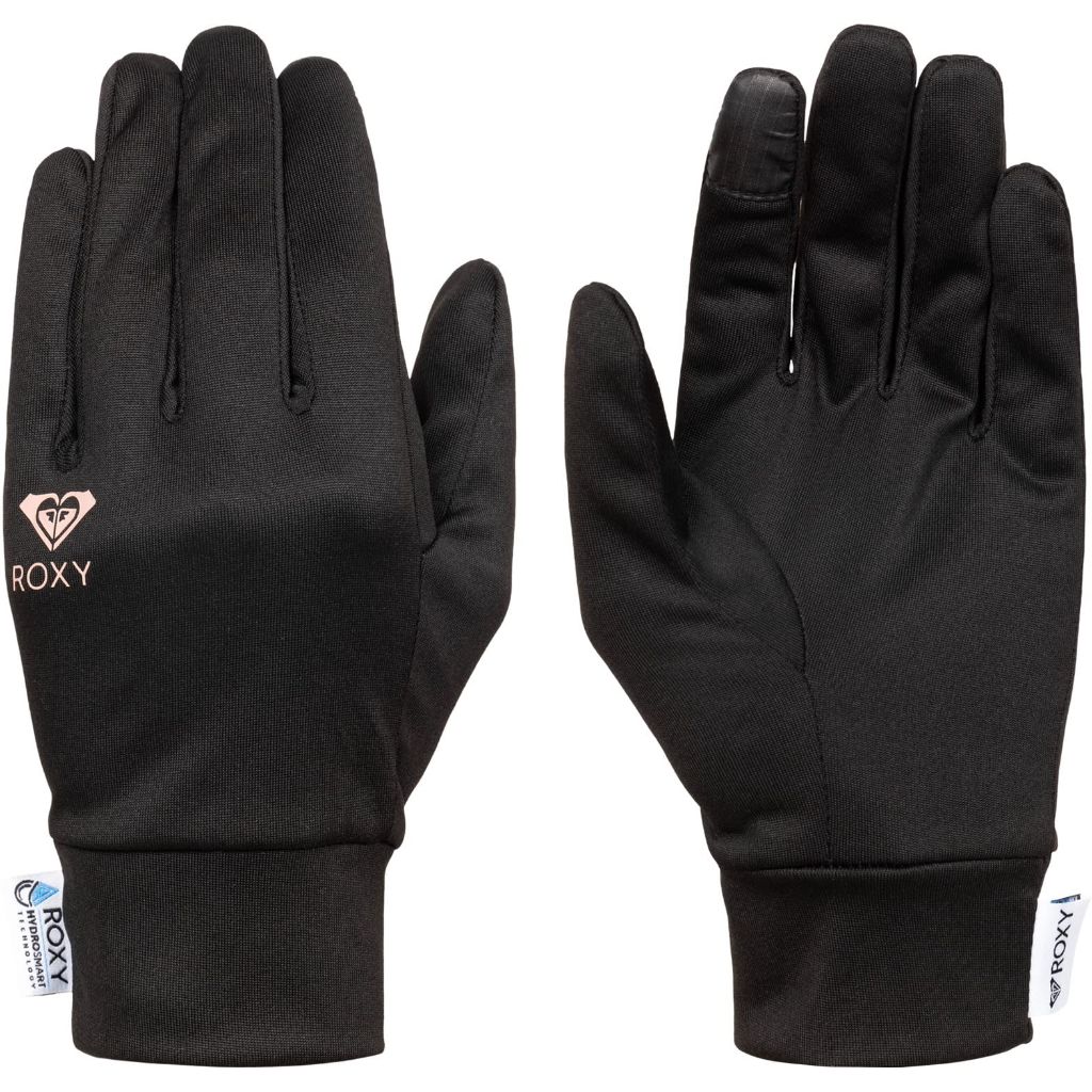 Roxy Women's Hydrosmart Dry Flight Liner Gloves (Large, True Black (KVJ0))