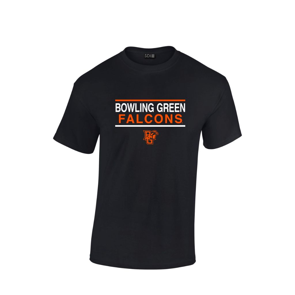 SDI Sportswear Bowling Green Falcons Unisex Short Sleeve T-Shirt, Black, Size S