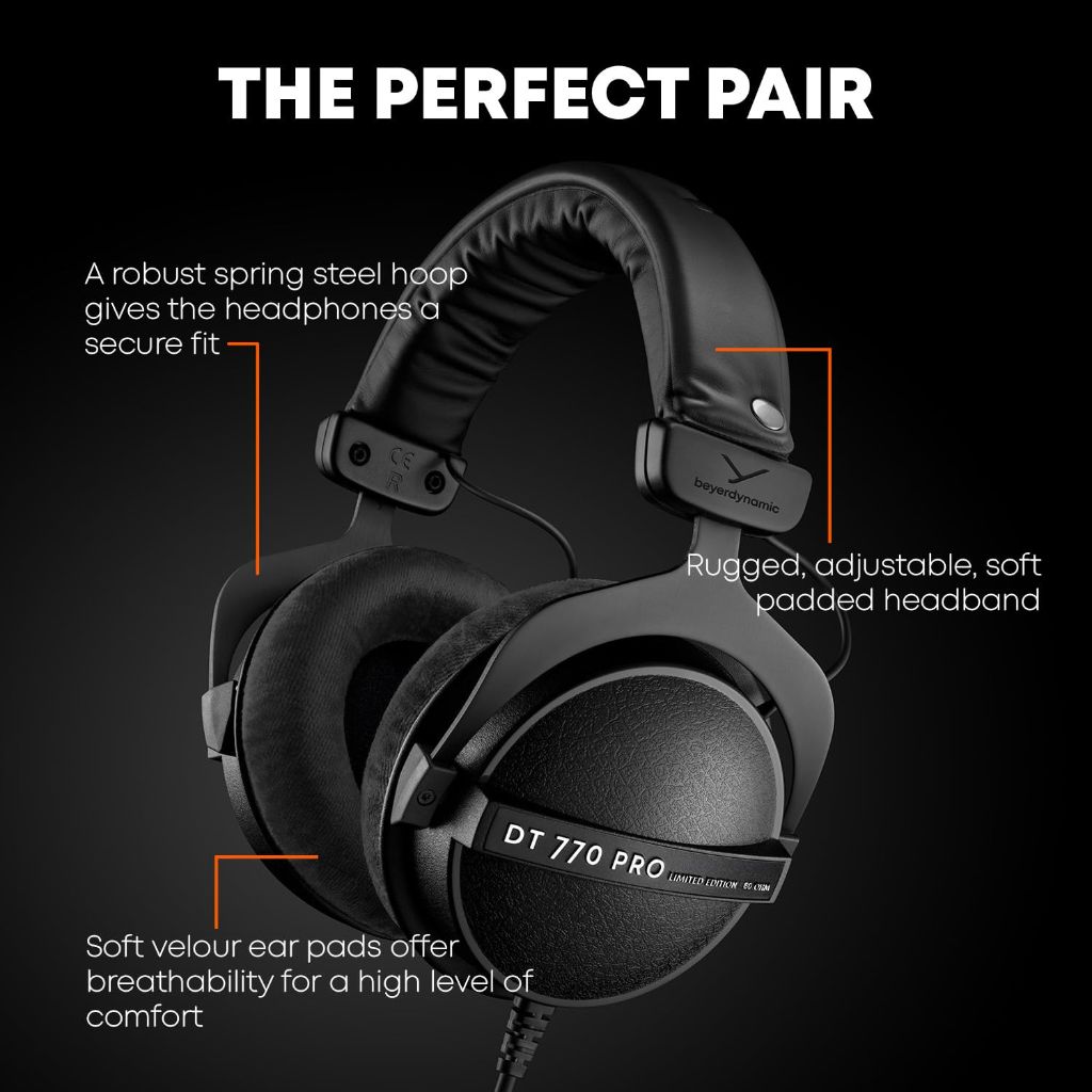 Beyerdynamic DT 770 PRO 80 Limited Edition Headphones, Black