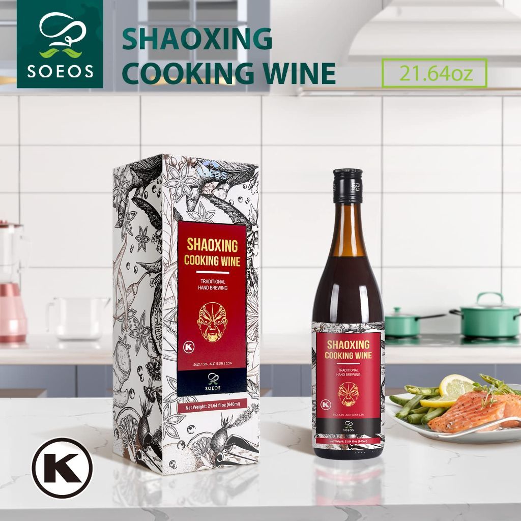 Soeos Shaoxing Wine, Chinese Cooking Wine - 21.64 fl. oz.
